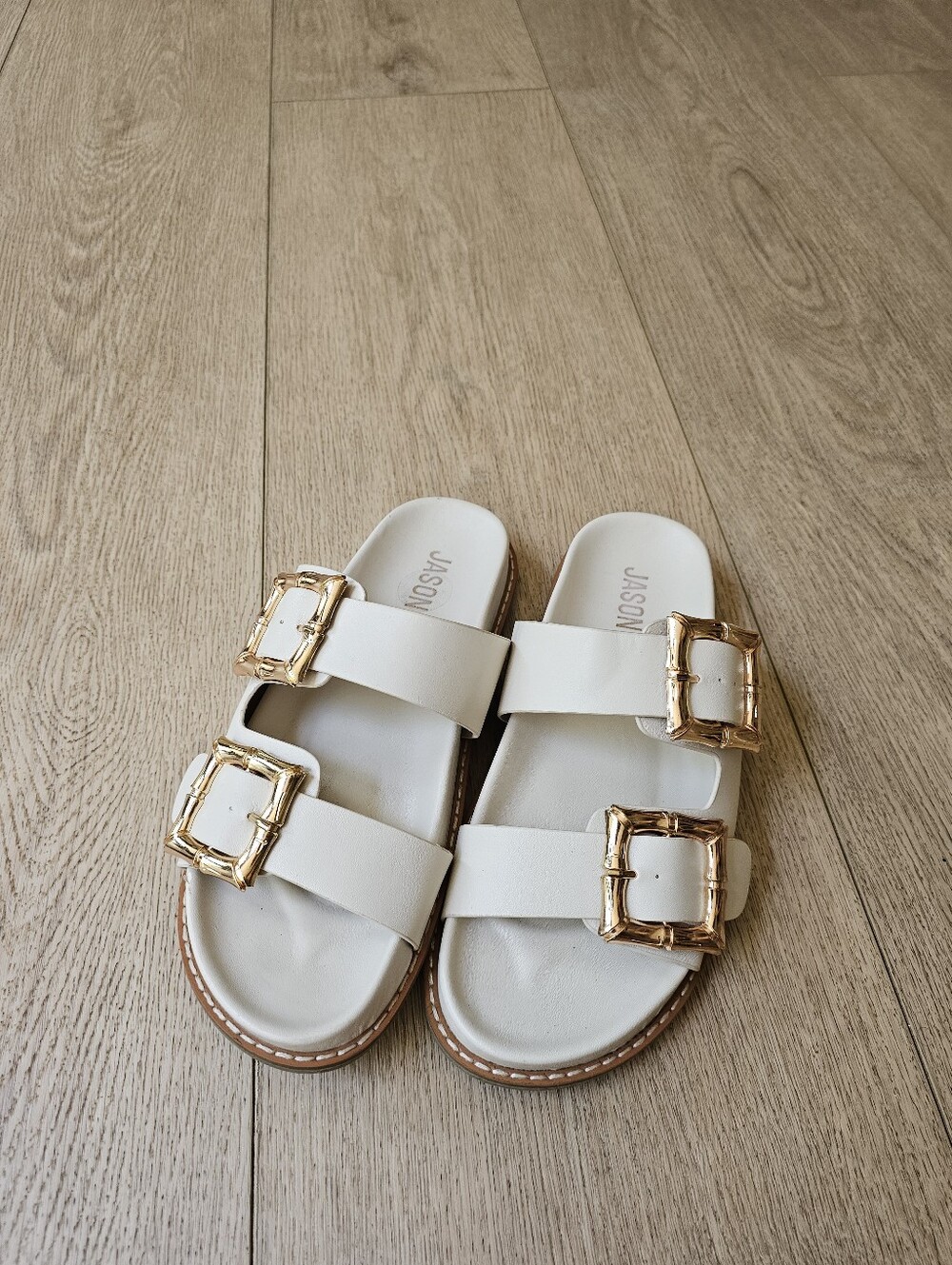 Jason Wu Gold Double Buckle Marzan Sandals - Picture 5 of 8